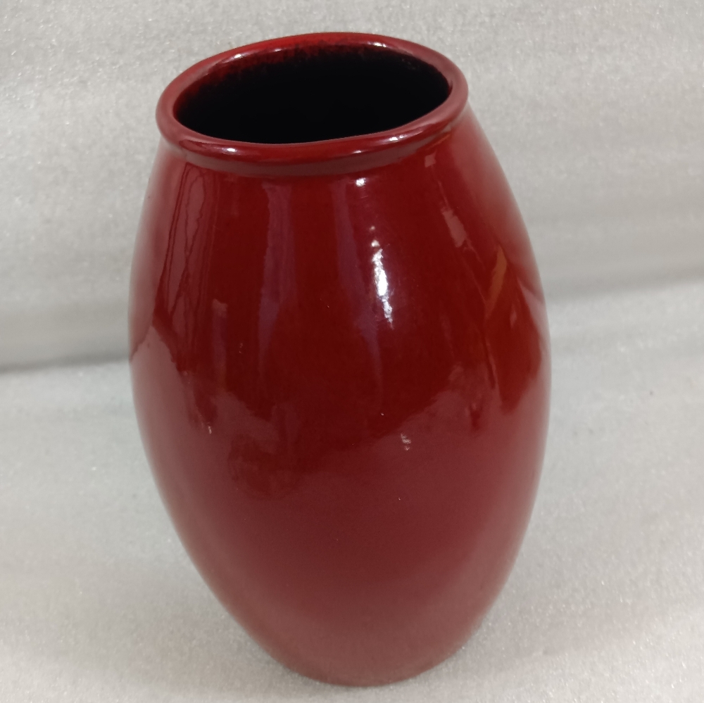 Vintage Scheurich Made In Germany Vase 629-18 Art Pottery Ox Blood Red